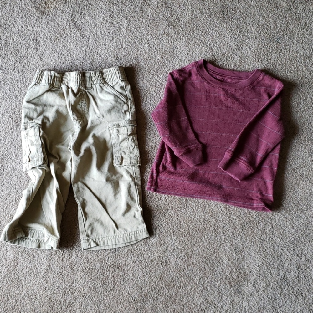 12/18 month boys long sleeve and khaki pants